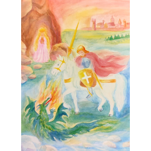 Cartolina: San Giorgio e il drago