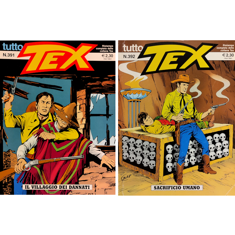 Tex - 2 fumetti: Il villaggio dei dannati e Sacrificio umano - Libri usati 