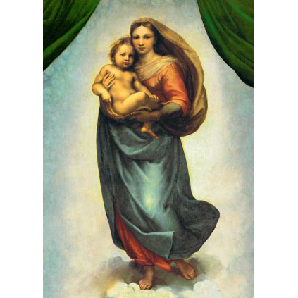 Poster grande - Madonna Sistina: dettaglio figura intera (66x46cm)