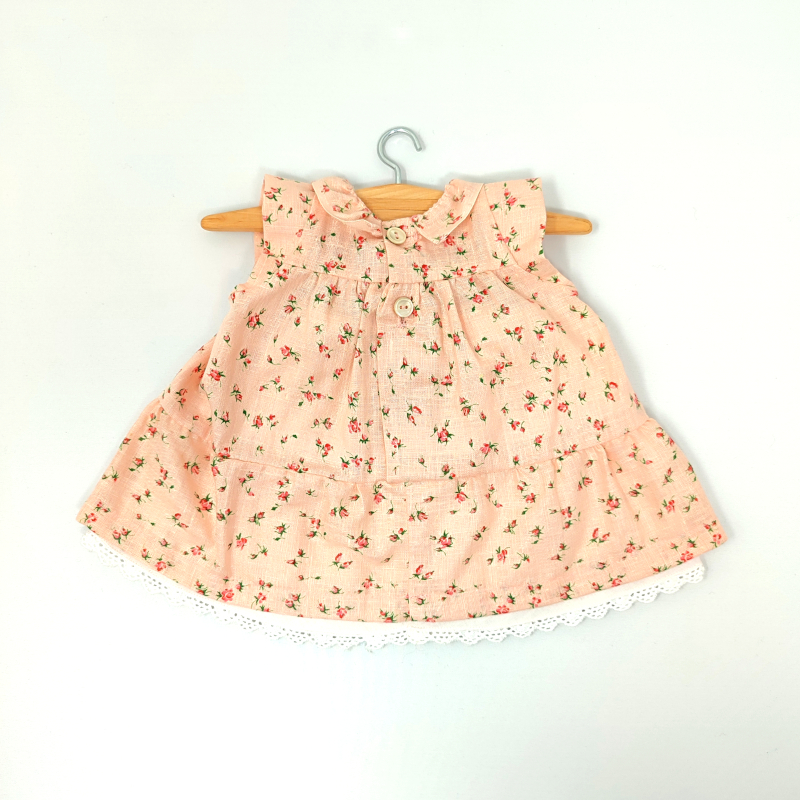 Vestitino rosa con fiorellini - per bambole