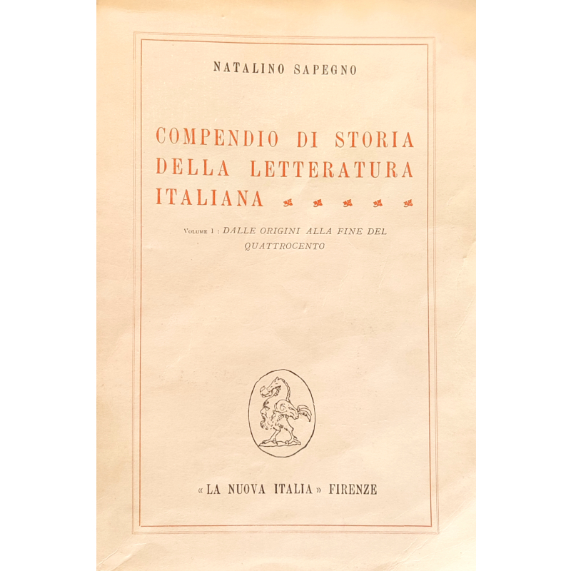 Compendio di storia della letteratura italiana - Libro antico 
