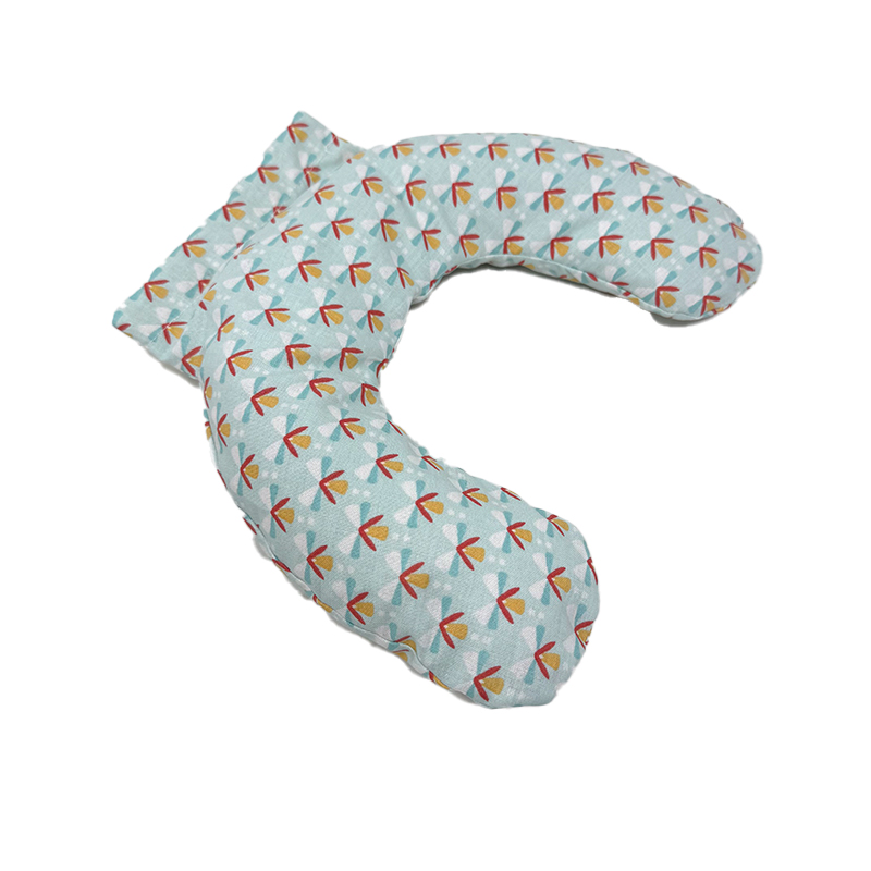 Cuscino poggia testa per neonati in pula di miglio, con fodera asportabile - azzurro