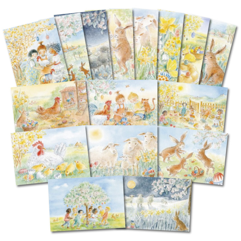 Cartoline Festeggiare la Pasqua - set da 16  immagini