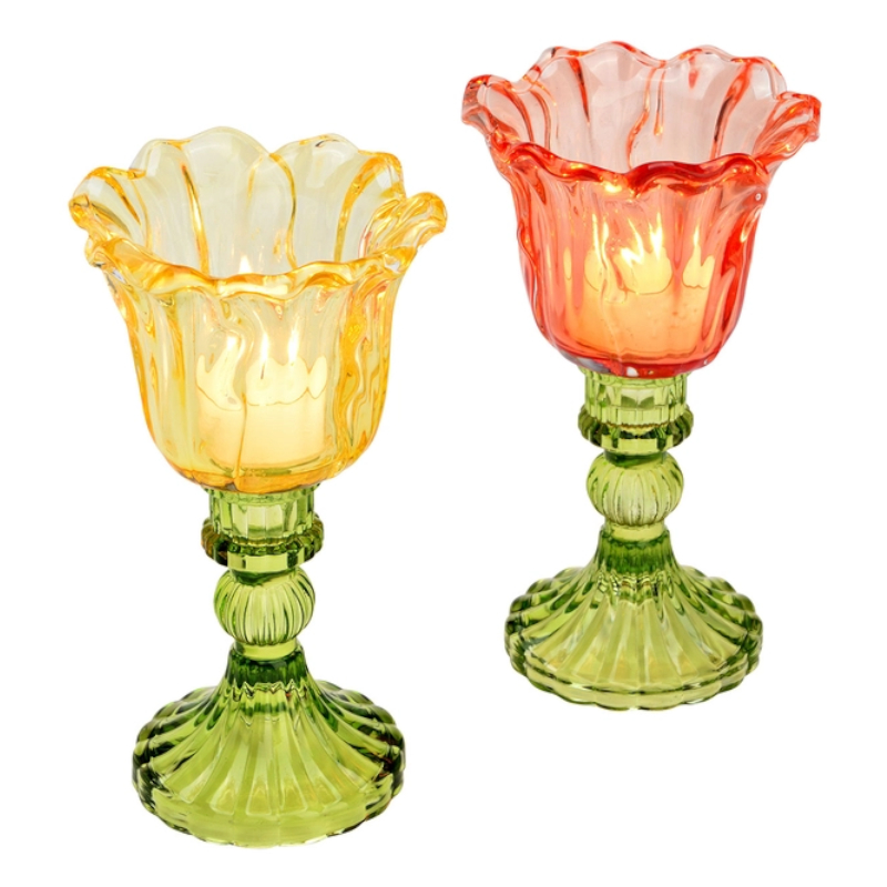 Portacandela grande Tulipano - In vetro 
