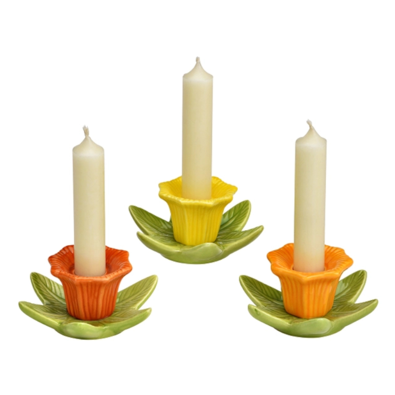 Portacandela Fiore in ceramica colorata - 1 pezzo