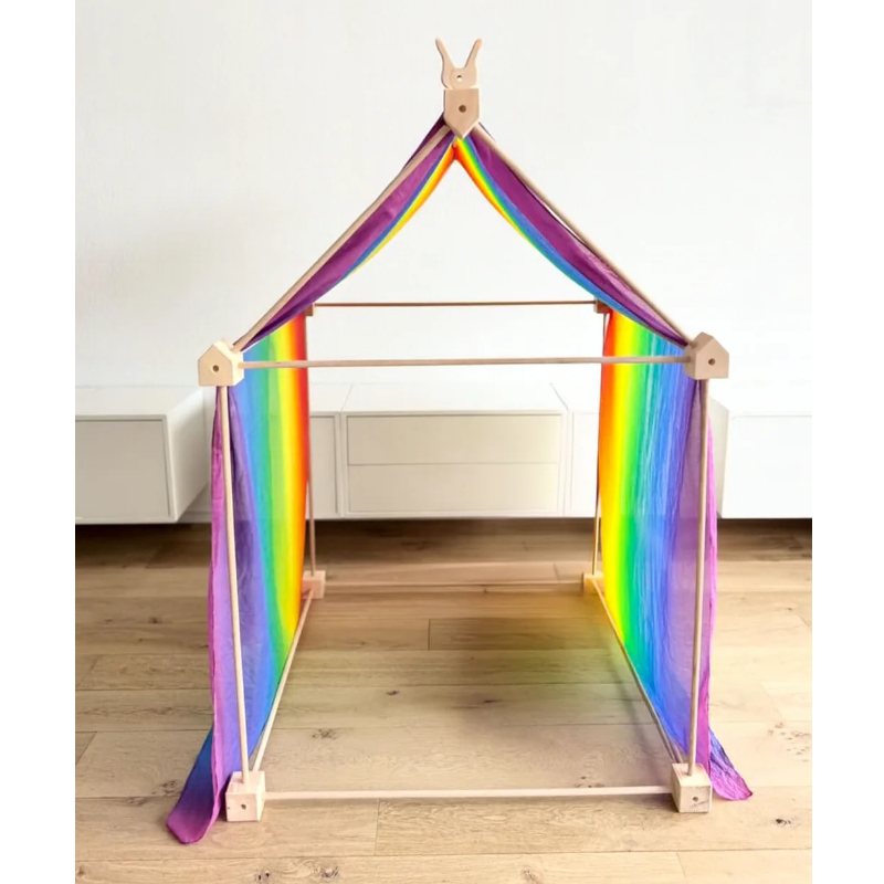 Struttura in legno con velo arcobaleno gigante (300x90cm)
