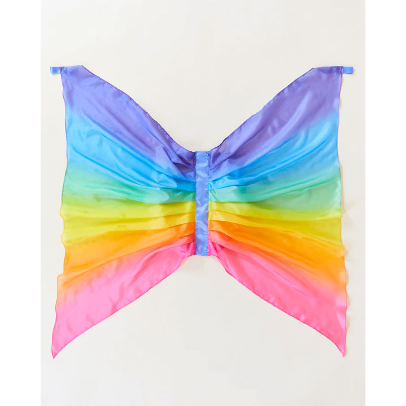 Ali da farfalla in seta - arcobaleno