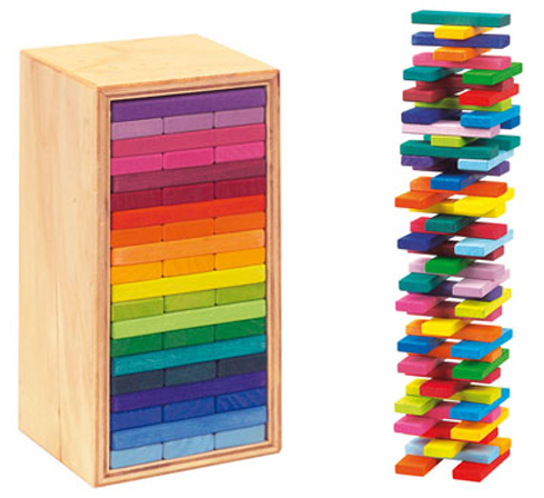 Costruzioni a listarelle colorate arcobaleno - torre