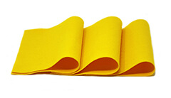 Feltro pannolenci pura lana colore giallo oro - 3 fogli