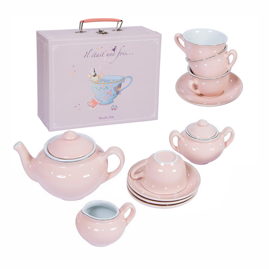 Servizio da tè in porcellana per bambini con valigetta - Moulin Roty 
