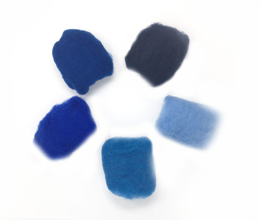 Lana delle fiabe - pacchetto cardata misto blu 50gr