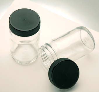 Barattolo in vetro con tappo nero per acquerelli - 100 ml