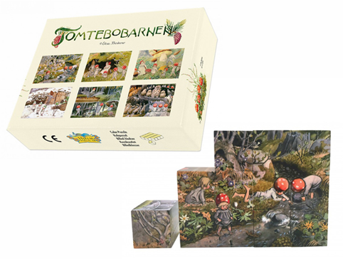 Puzzle a cubi con 6 combinazioni di Elsa Beskow