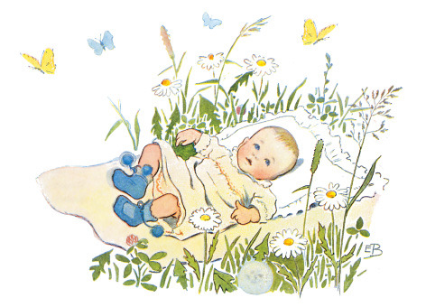 Cartolina: Neonato Elsa Beskow