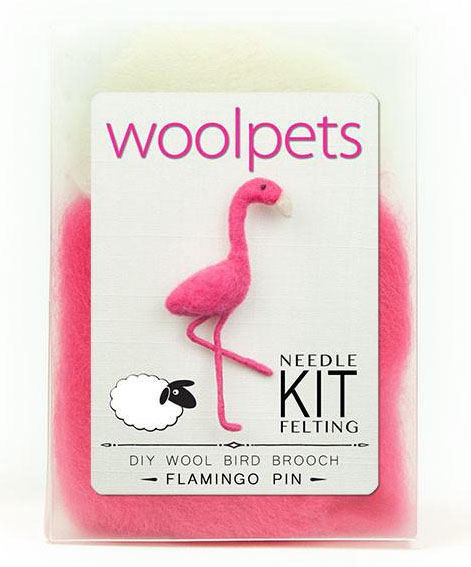 Kit di lana cardata - realizza una Spilla Fenicottero - Woolpets -   -  - Shop