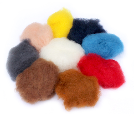 Pacchetto lana cardata - 9 colori per realizzare il presepe 50gr