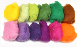 Pacchetto di lana cardata i colori della Primavera - 12 colori