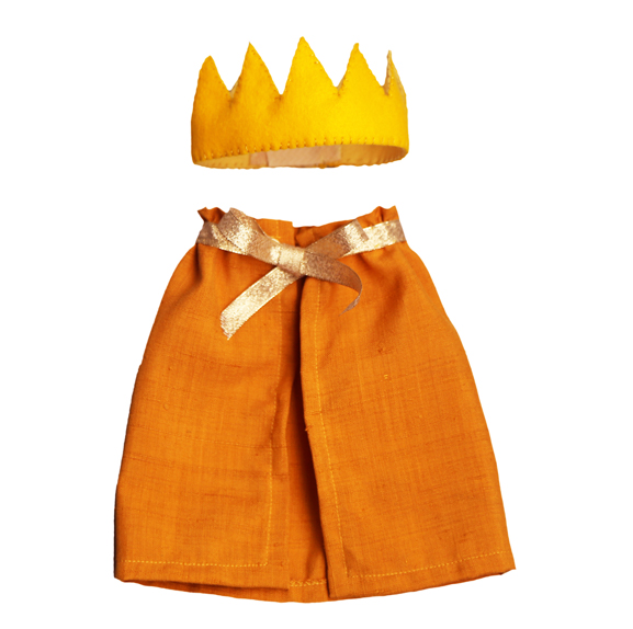 Mantello e corona per bambole per il compleanno o per il Re