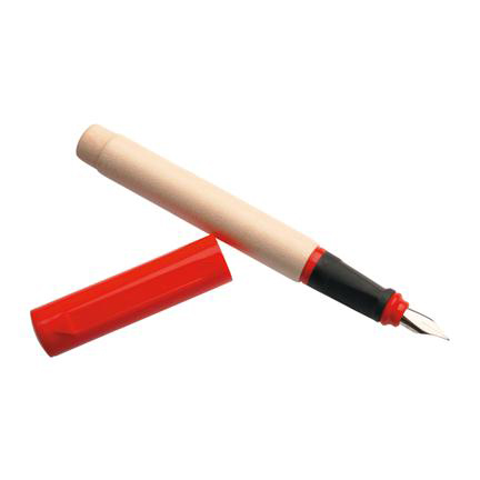 Penna stilografica calligrafica 1,9 mm  con impugnatura in legno - rossa