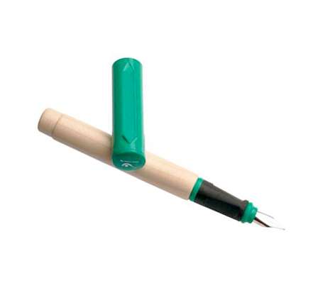 Penna stilografica calligrafica 1,1 mm con impugnatura in legno - verde