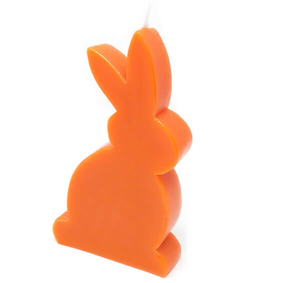 Candela a forma di coniglio per Pasqua - arancione
