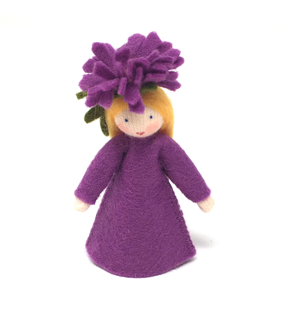 Bambina fiore Settembrino violetto - in feltro