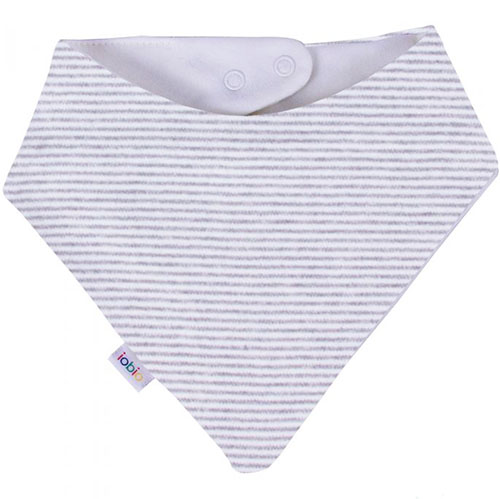 Bavaglino bandana reversibile a righe (grigio ecrù)