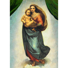 Cartolina: Madonna Sistina (dettaglio figura intera)