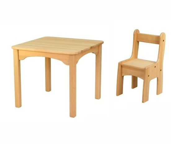 Tavolo e sedia per bambini in legno massiccio -  -   - Shop