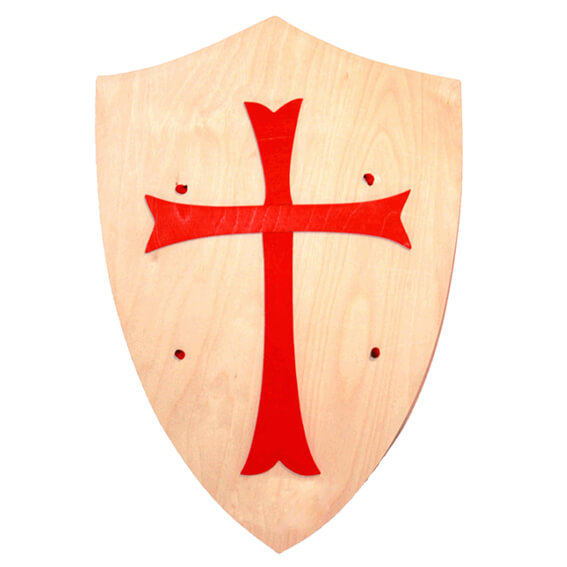 RE MEDIEVALE CAVALIERE SCUDO in legno gioco di ruolo giocattolo Inghilterra ST George Croce Rossa 