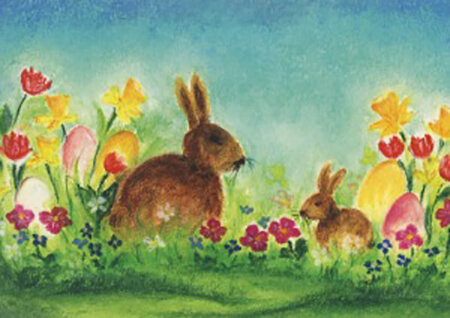 Cartolina: I conigli di Pasqua