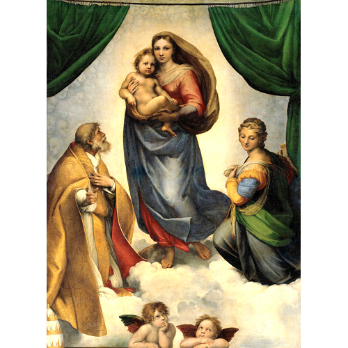 Cartolina: Madonna Sistina (quadro completo)