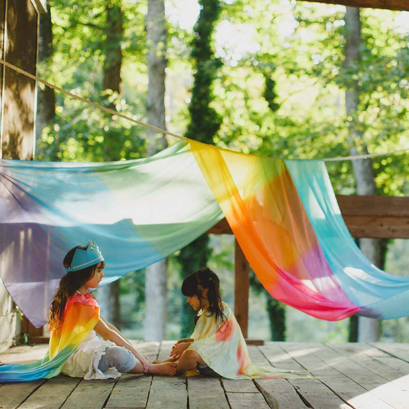 Velo in seta arcobaleno - gigante (190x80cm)