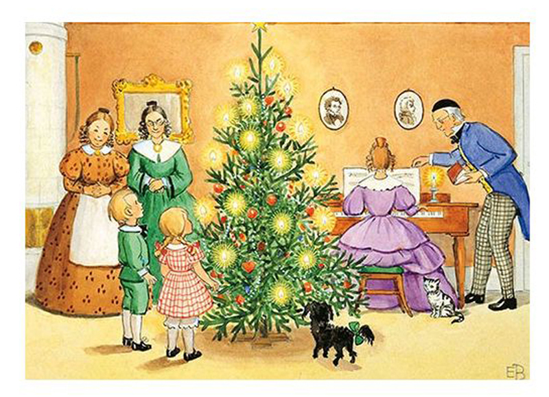 Cartolina: Natale a casa di zia Verde, zia Marrone e zia Lavanda