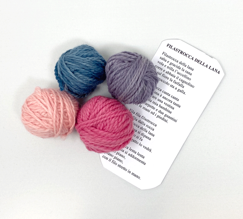 Gomitoli di pura lana per lavoretti 4 colori - Luna