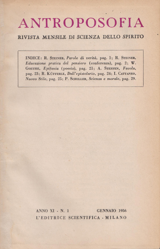 Antroposofia - Rivista di scienza dello spirito - Febbraio 1956