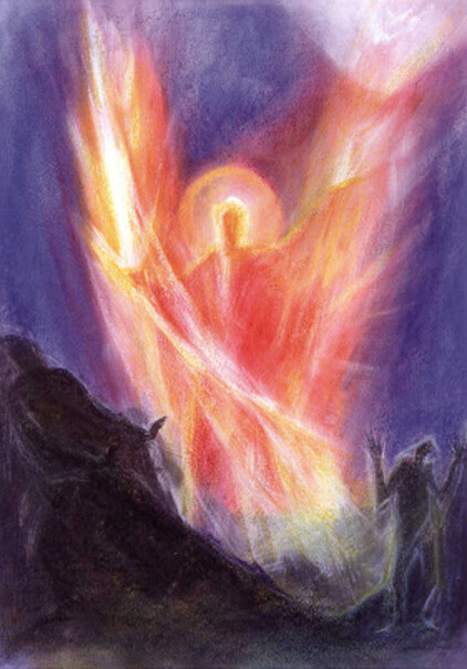 Cartolina: Capricorno - Michele con la spada di luce 