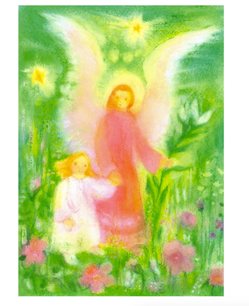 Cartolina: Per mano con l'angelo