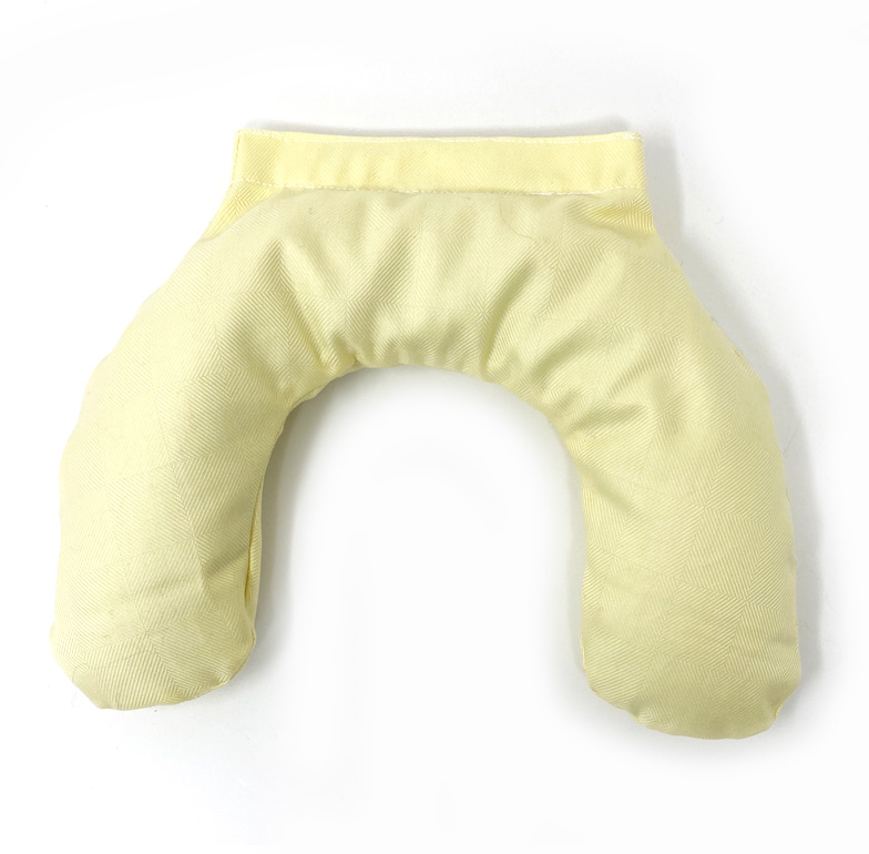 Cuscino poggia testa per neonati in pula di miglio, con fodera asportabile - giallo