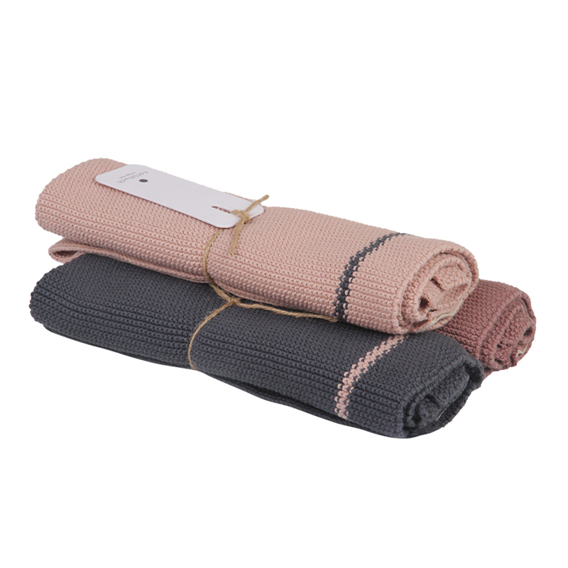 Set di salviette in cotone indiano - grigio, rosa, rosa scuro - 3 pezzi