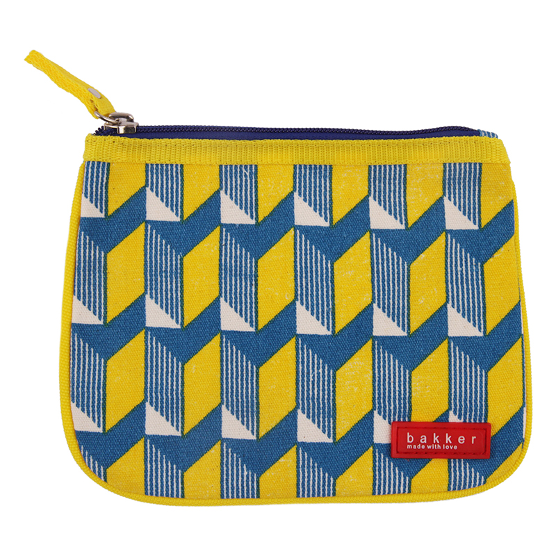 Bustina piatta in tela con cerniera - Piccola pochette - Watanabe yellow