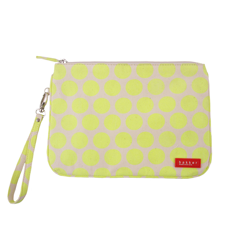 Pochette con manicotto e cerniera (25x18 cm) - Yellow Dots