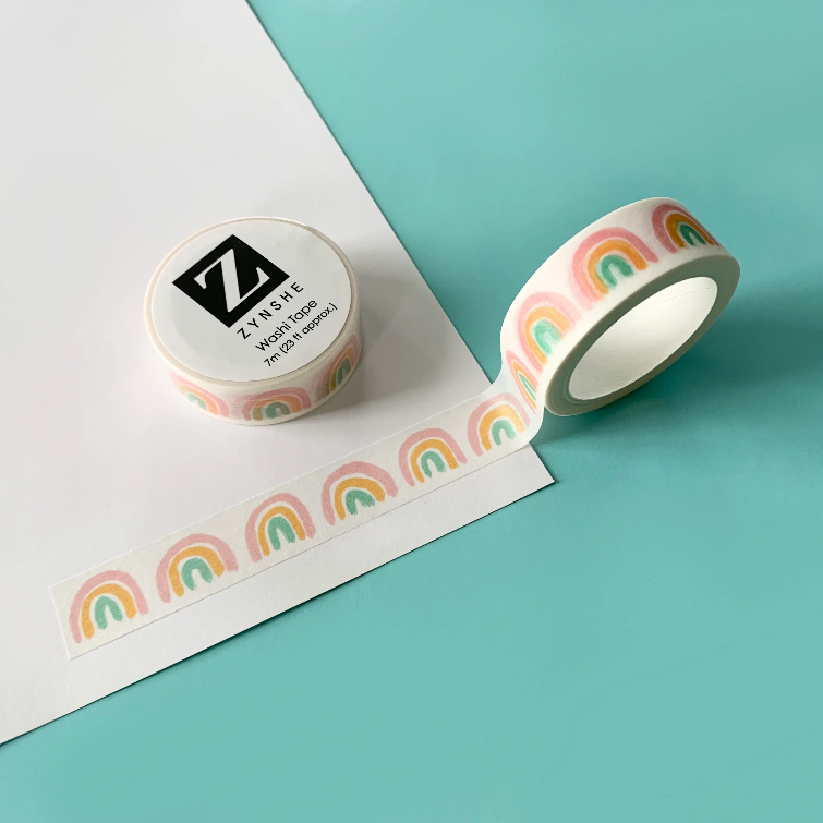 Nastro colorato, washi tape, nastro adesivo decorativo, arcobaleno, scotch