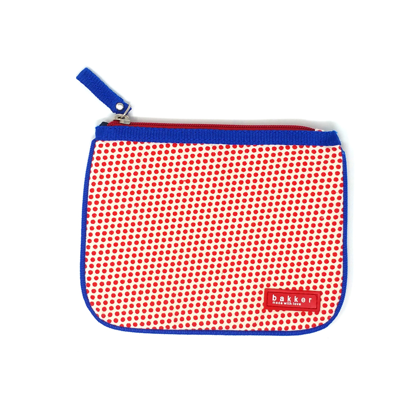 Bustina piatta in tela con cerniera - Piccola pochette - Red Dots