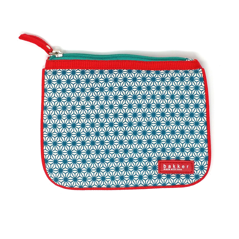 Bustina piatta in tela con cerniera - Piccola pochette - Turquoise