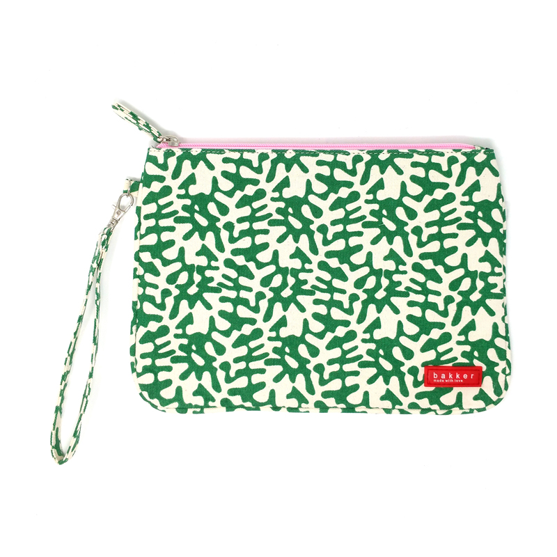 Pochette con manicotto e cerniera (25x18 cm) - Tropik Green