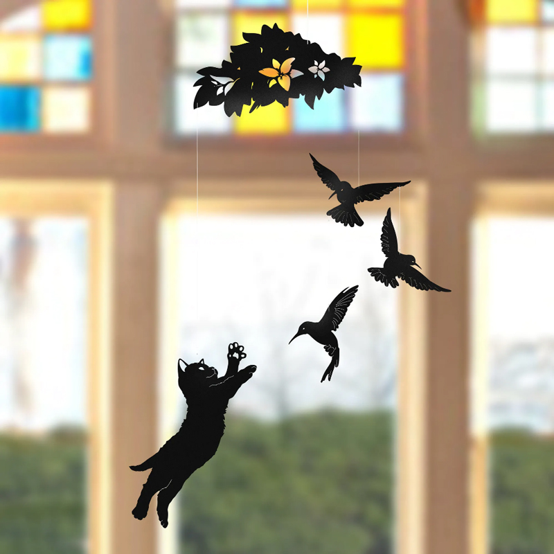 Mobile da appendere - Gattino e colibrì