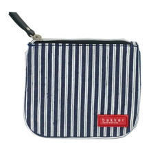 Bustina piatta in tela con cerniera - Piccola pochette -  Jeans Stripes