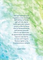 Stampa A5 Preghiera:  Del sol l'amata luce.. di Rudolf Steiner