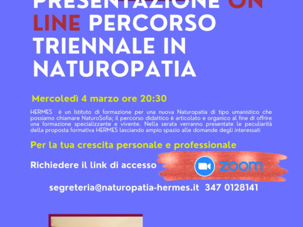 Presentazione percorso triennale in Naturopatia - online